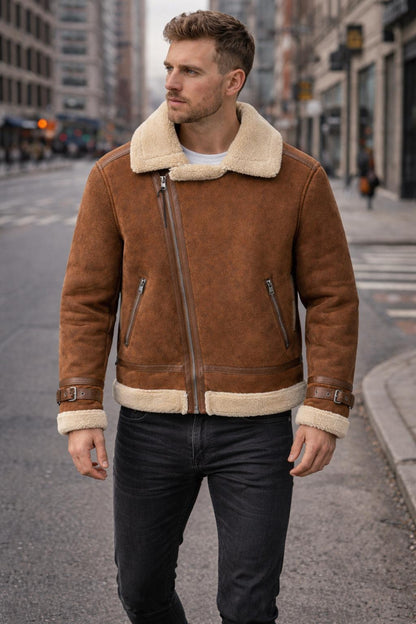 Giubbotto Aviatore in Eco-Pelle con Interno in Sherpa – Stile Premium Invernale