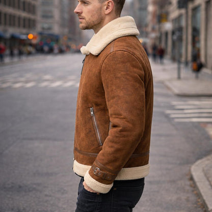 Giubbotto Aviatore in Eco-Pelle con Interno in Sherpa – Stile Premium Invernale