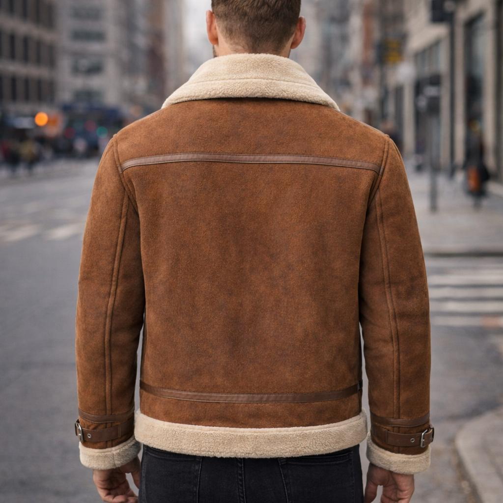 Giubbotto Aviatore in Eco-Pelle con Interno in Sherpa – Stile Premium Invernale