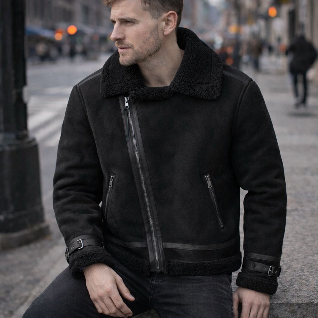 Giubbotto Aviatore in Eco-Pelle con Interno in Sherpa – Stile Premium Invernale