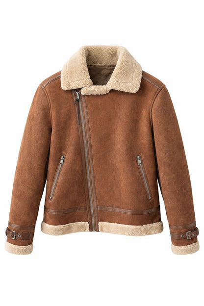 Giubbotto Aviatore in Eco-Pelle con Interno in Sherpa – Stile Premium Invernale